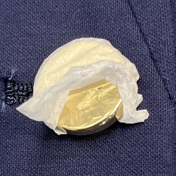 Eloquii Premier Blazer Womens 26‎ Navy Blue Jersey Knit One Gold Button Classic - Picture 7 of 9